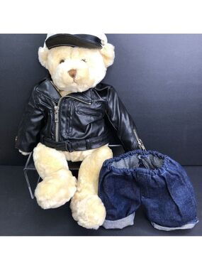 GUND Plush Bear - James With Outfit Soft Cuddly 42457 Moto Jacket Hat Pants CN